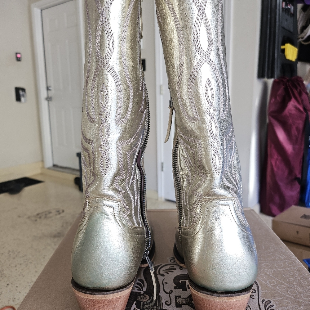 Gold and Silver Ankle Boots - Picture 4 of 11